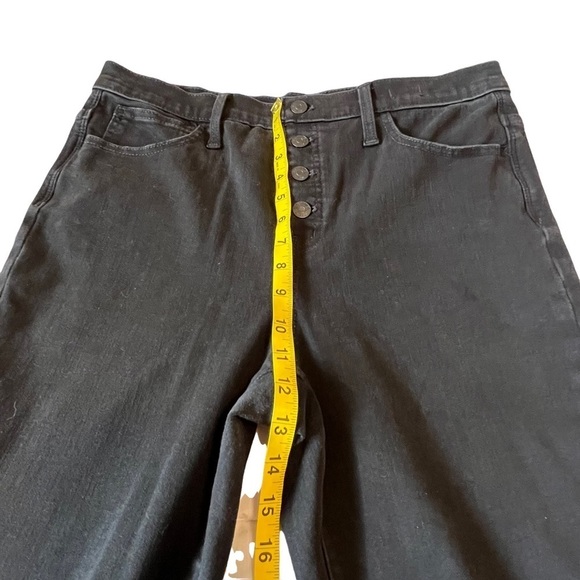 Madewell 10” High Rise Button Fly Jeggings Blown Out Knees 31P Black - Picture 8 of 16